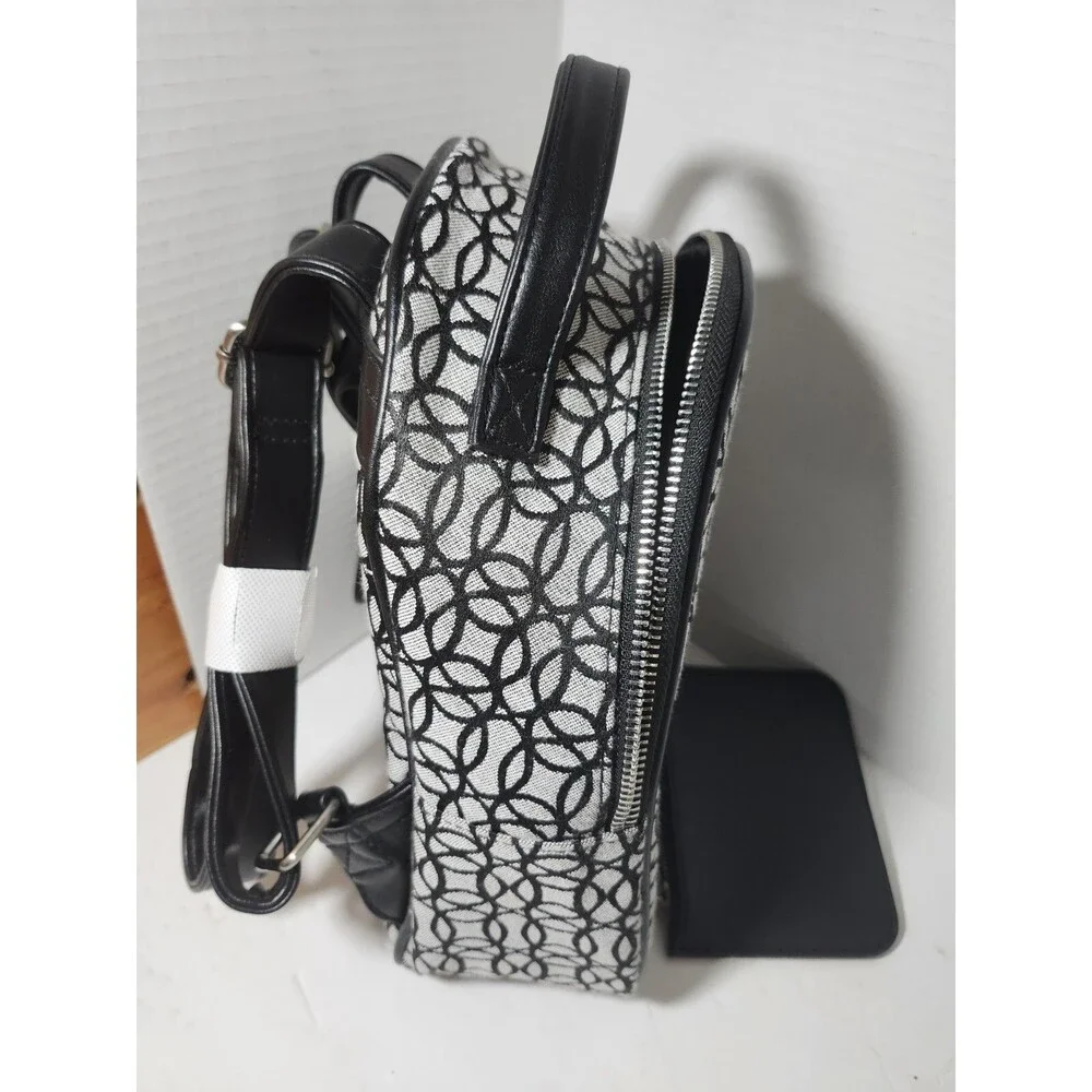 NWT Time and Tru Women's Ruby Backpack Black And Grey Handbag With Coin Purse